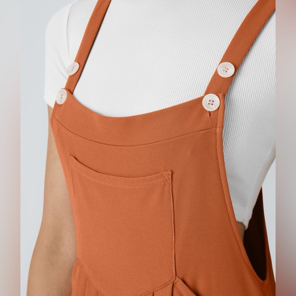 Halara Adjustable Strap Button Multiple Pockets Overalls MEDIUM- Orange - Picture 4 of 10